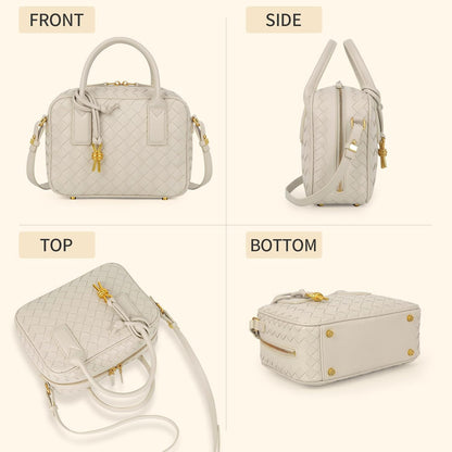 Women'S Handmade Woven Top-Handle Bag