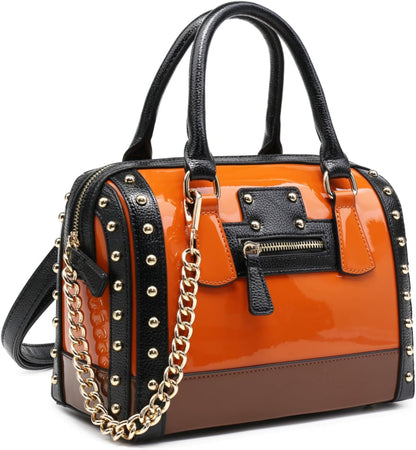 Women'S Barrel Bag Shiny Patent Faux 