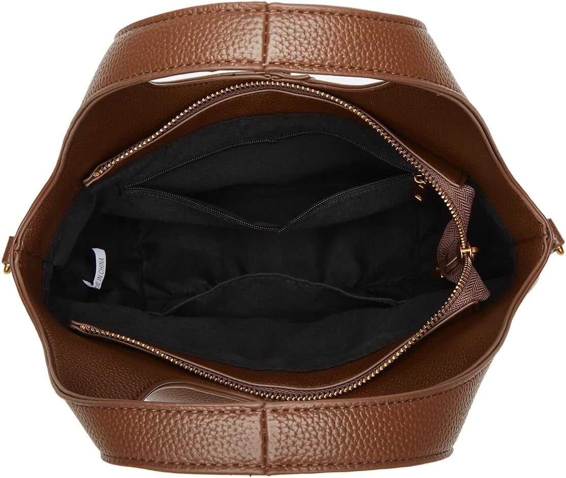 Women Bucket Bag PU Leather Hobo Bag
