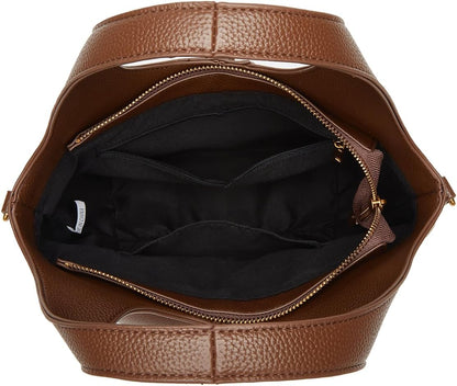 Women Bucket Bag PU Leather Hobo Bag