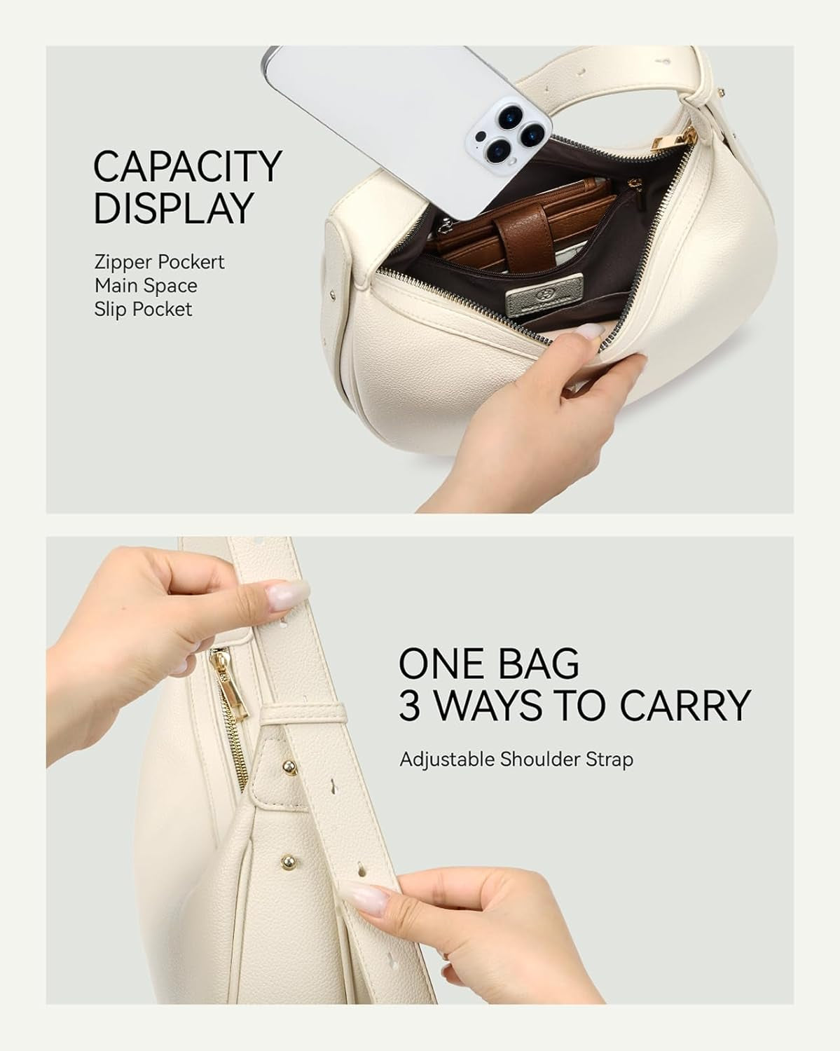 Crescent Shoulder Bag Vegan Leather 