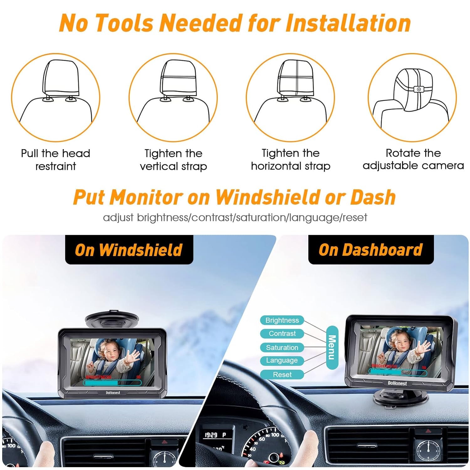 Baby Car Camera HD 1080P - Rear-Facing
