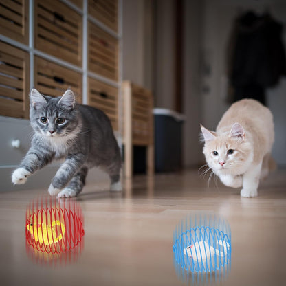 5 Pcs Cat Spring Balls Toys Stretchable