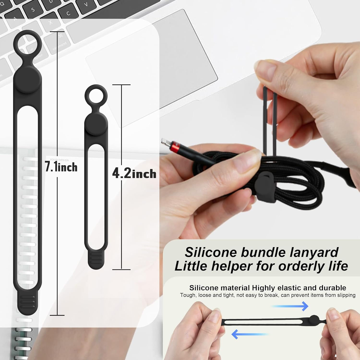 Silicone Cable Ties Cord Organizer
