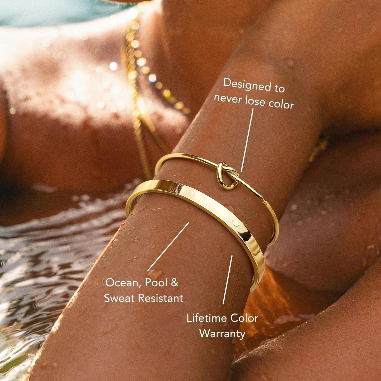 Gold Bracelets Set for Women Non Tarnish