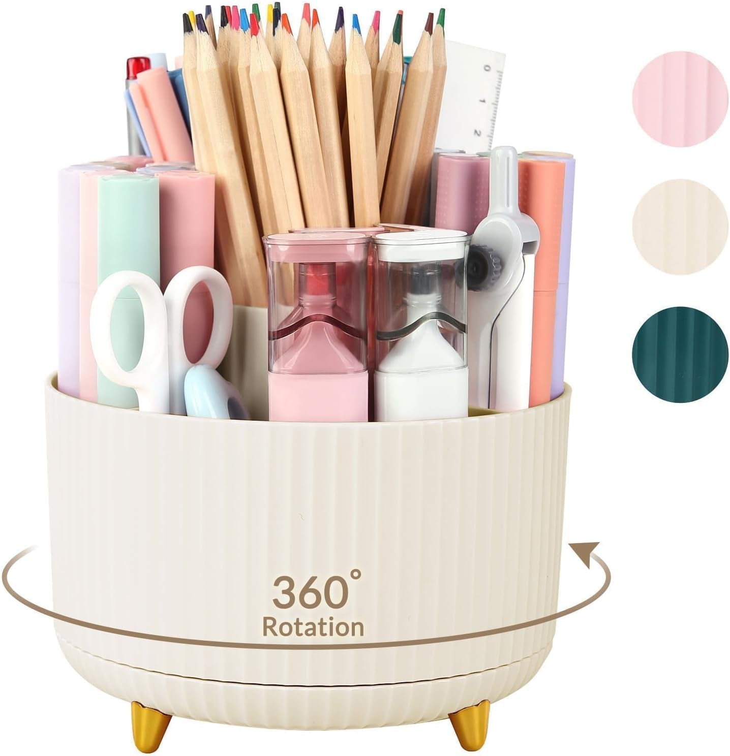 360 Rotating Plastic Desk Pen Organizer