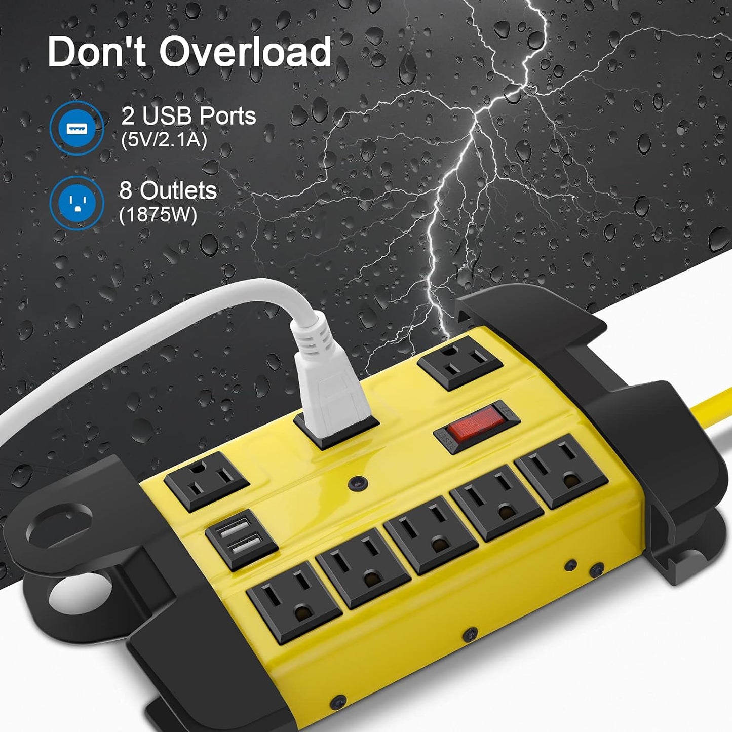 Heavy Duty Power Strip with USB,Workshop