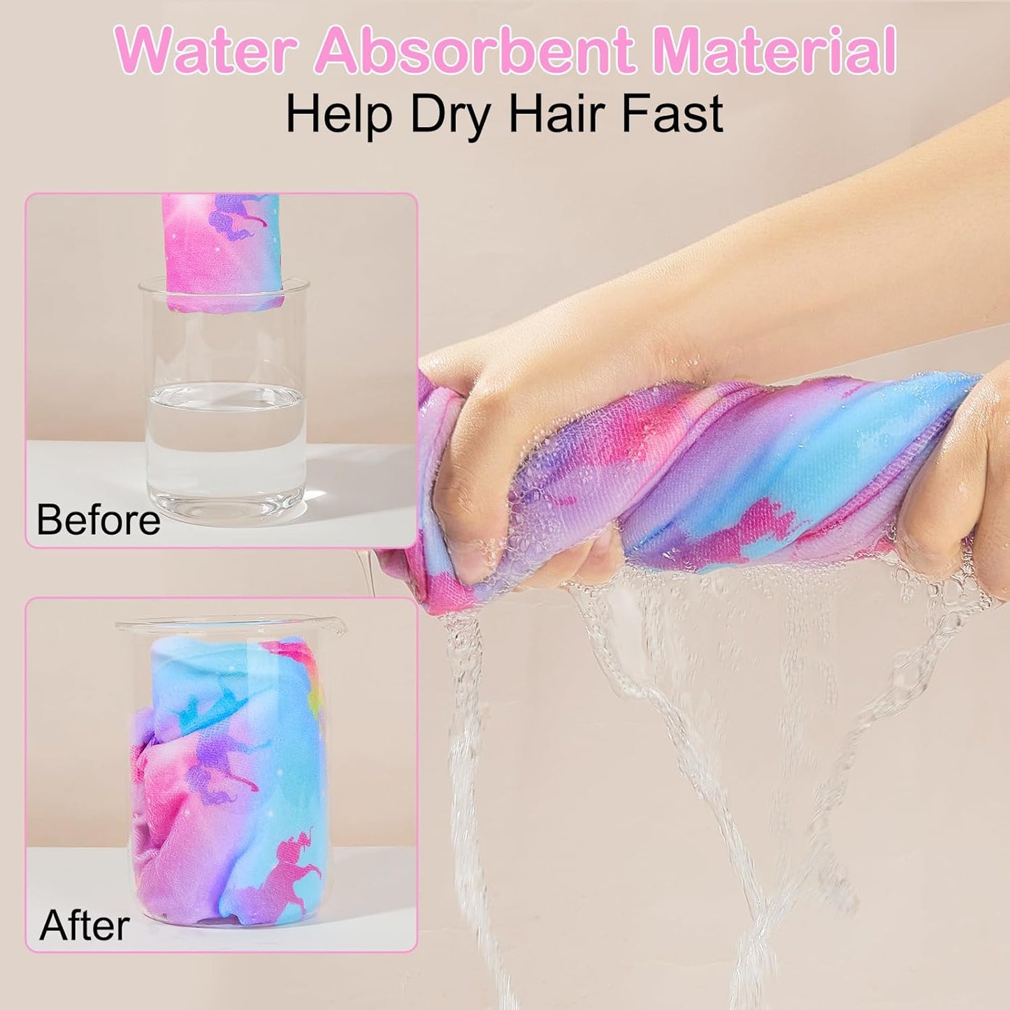 Microfiber Hair Towel Wrap for Kids
