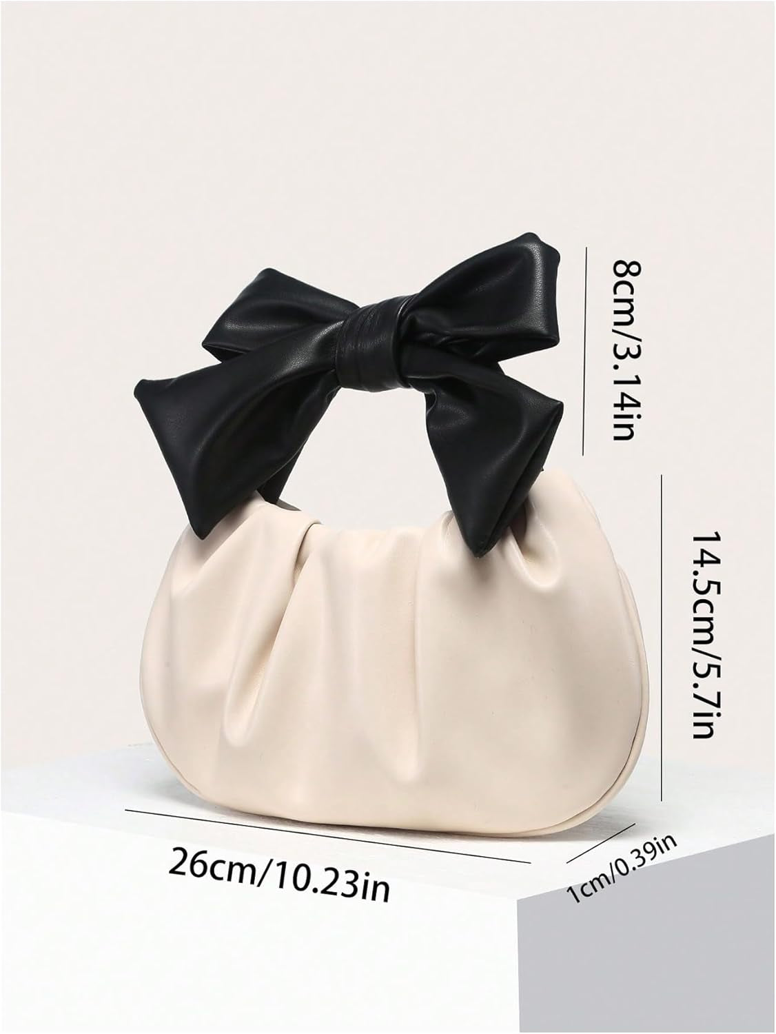 Women'S Ruched Hobo Handbag Cute Bow