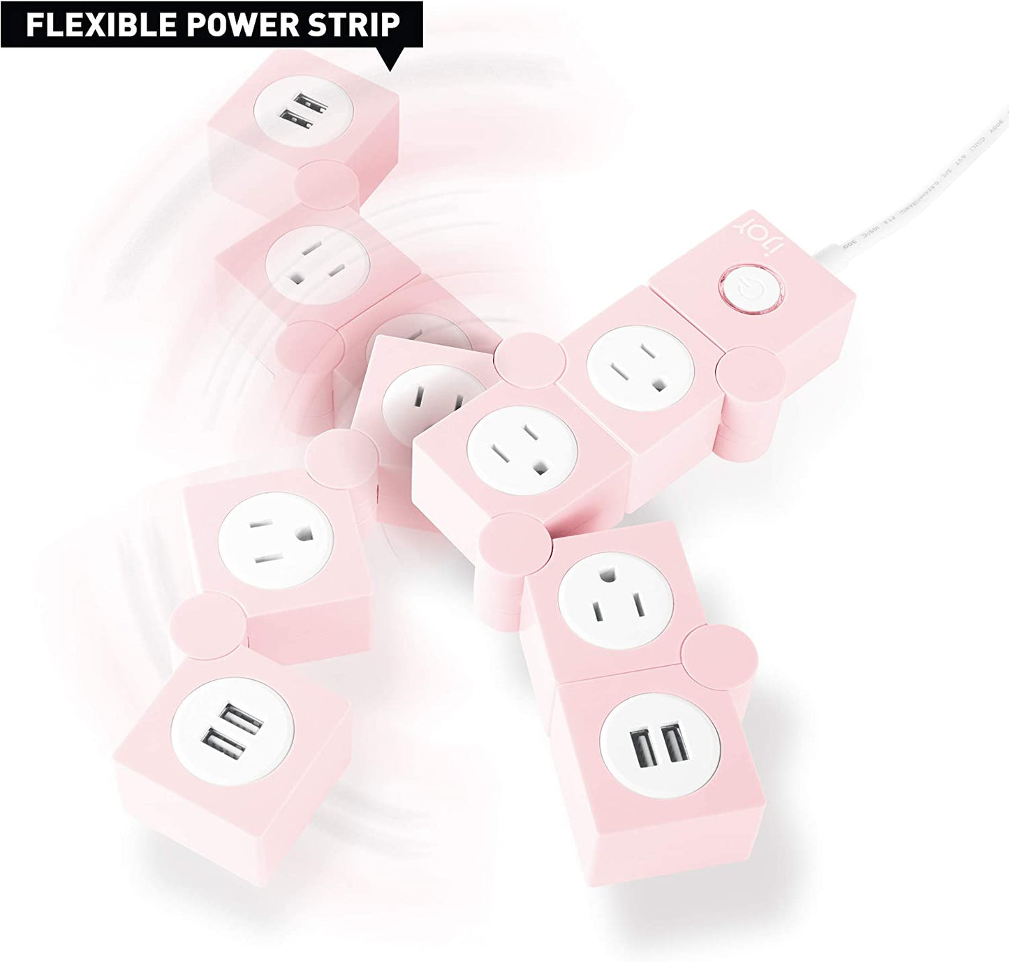 Flexible Power Strip 3 AC Outlets 2 USB