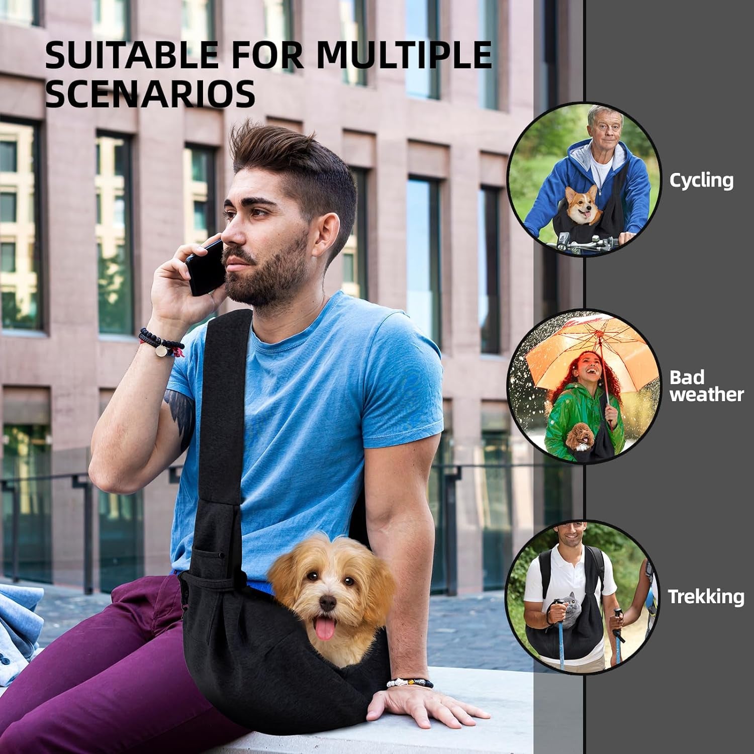 Dog Carrier Sling - Reversible Puppy 