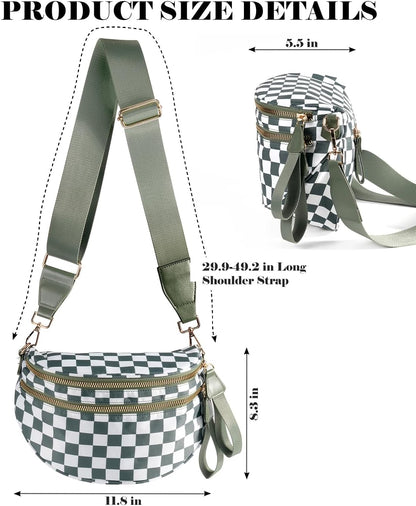 Black and White Checkered Crossbody Bag