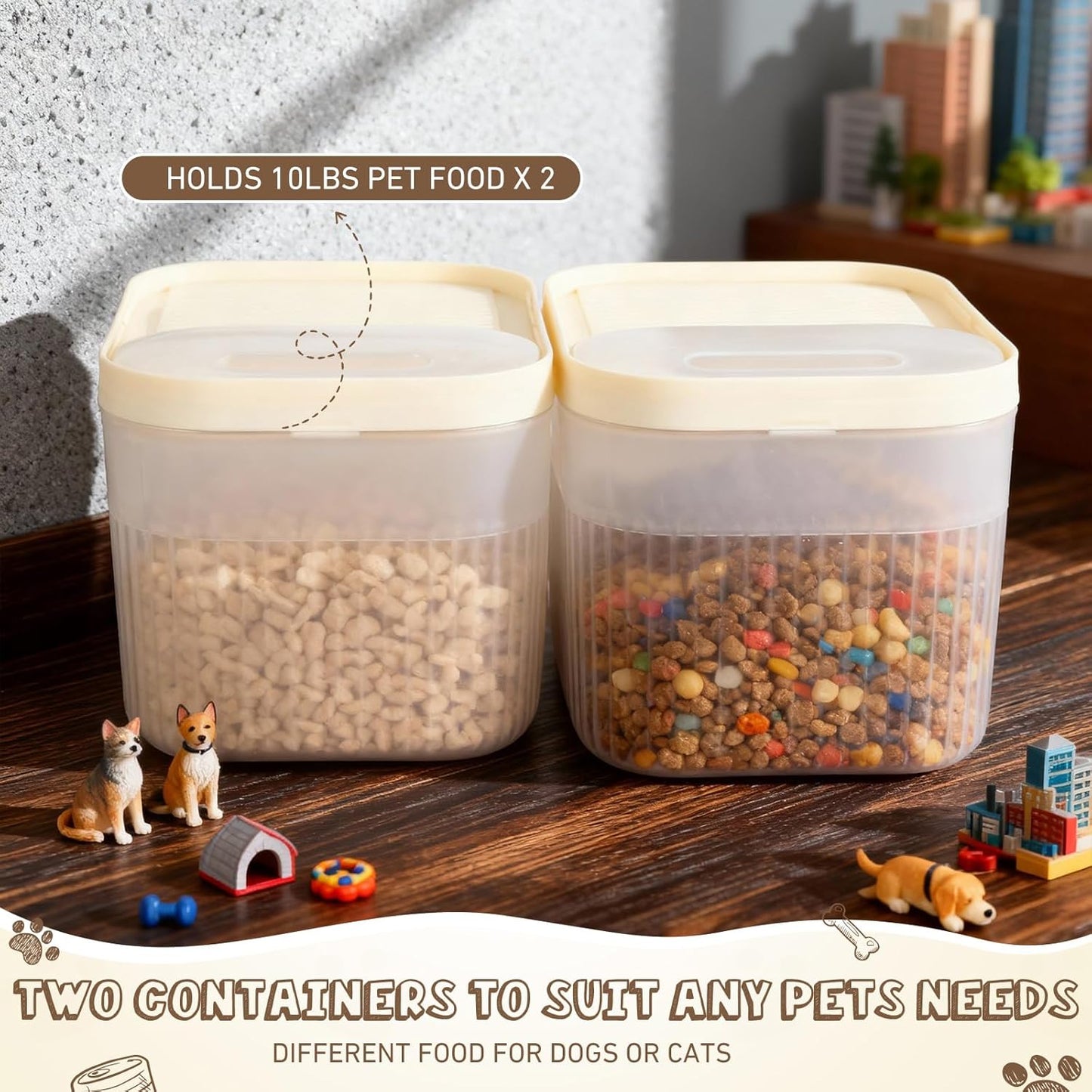 2 Pack Airtight Dog Food Storage 