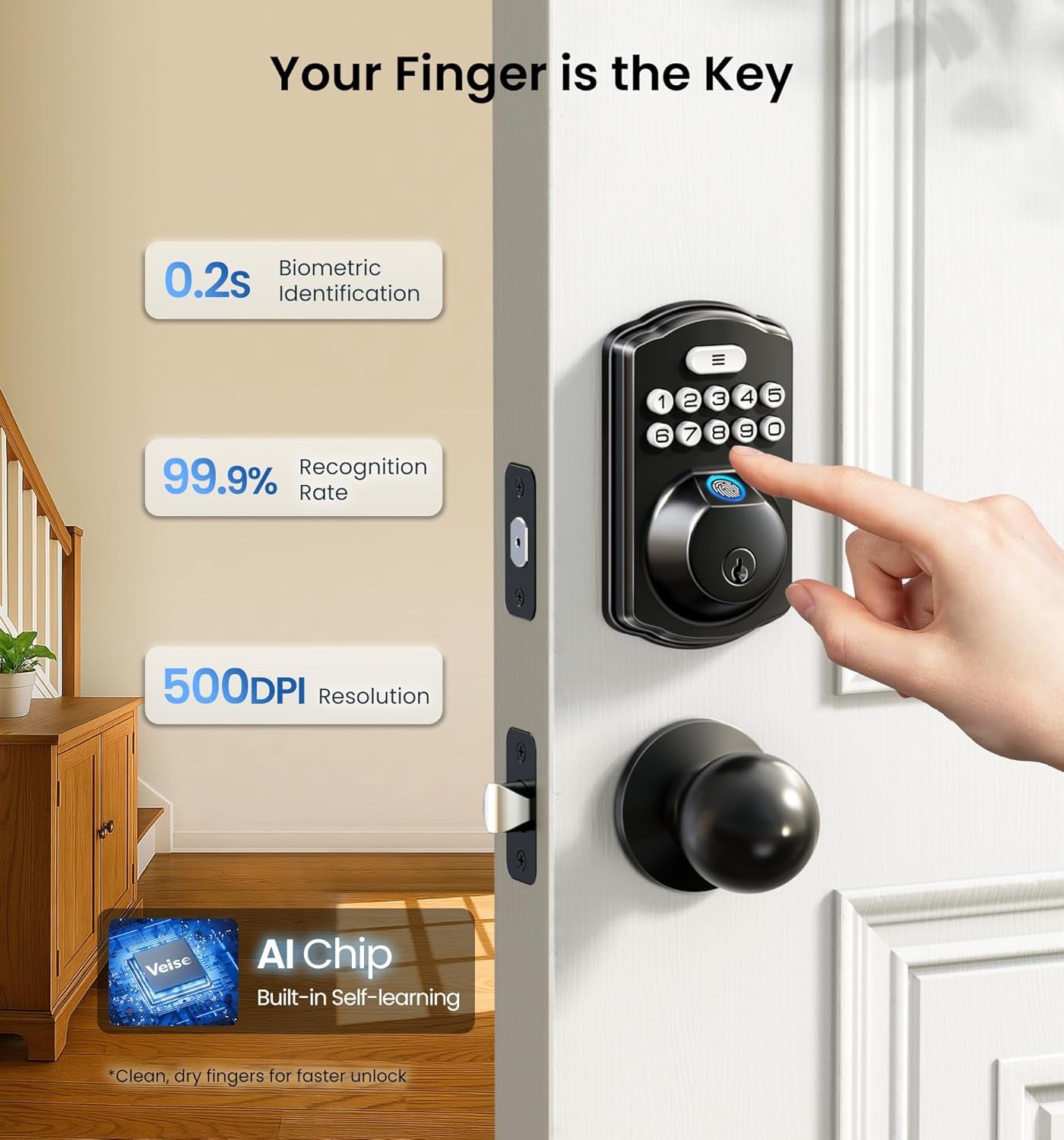 KS02A Fingerprint Keyless Entry Door Lock