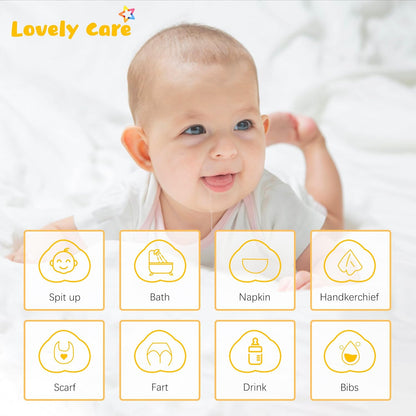 12 Pack Muslin Burp Cloths 100% Cotton