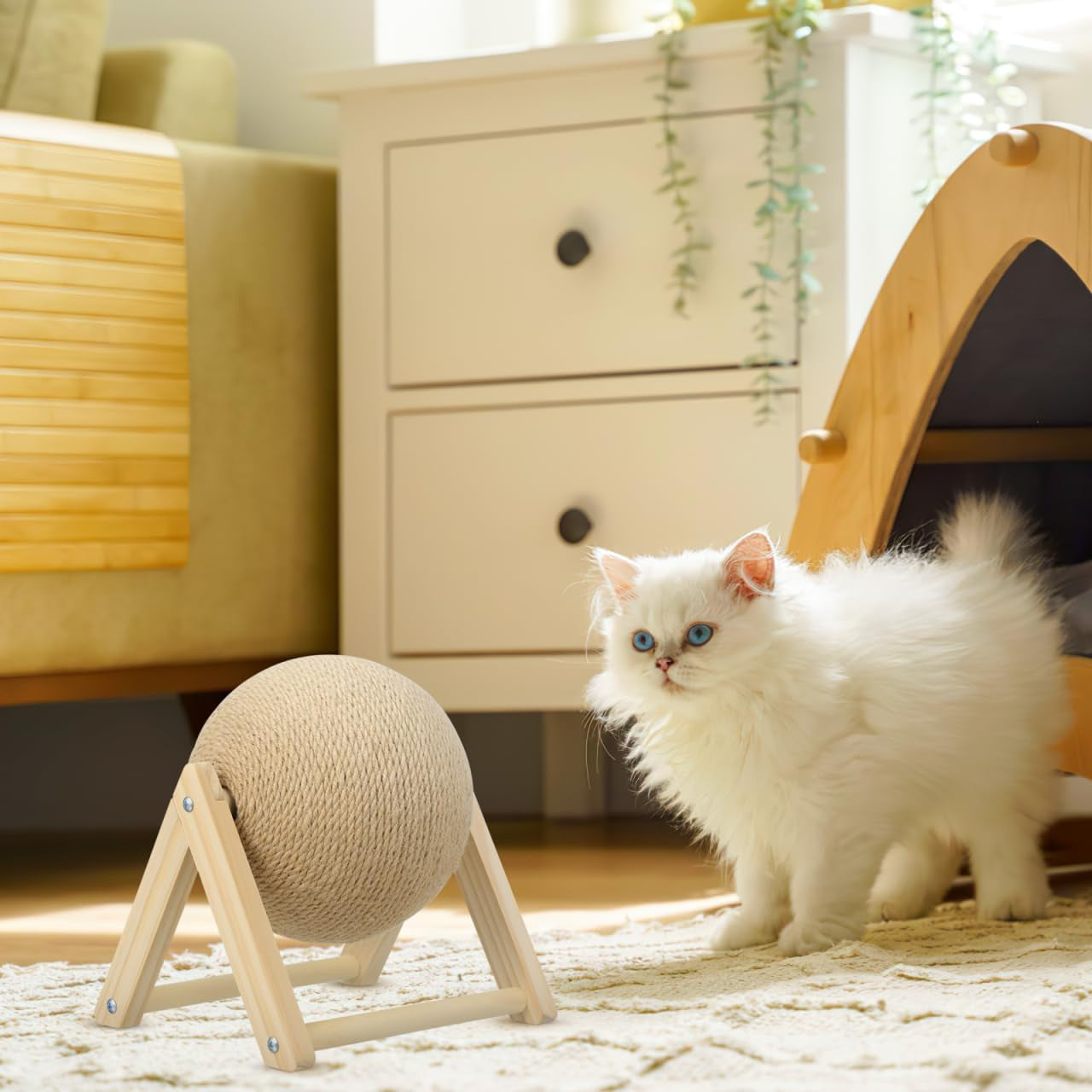 Cat Scratcher with Wood Scratching Ball 
