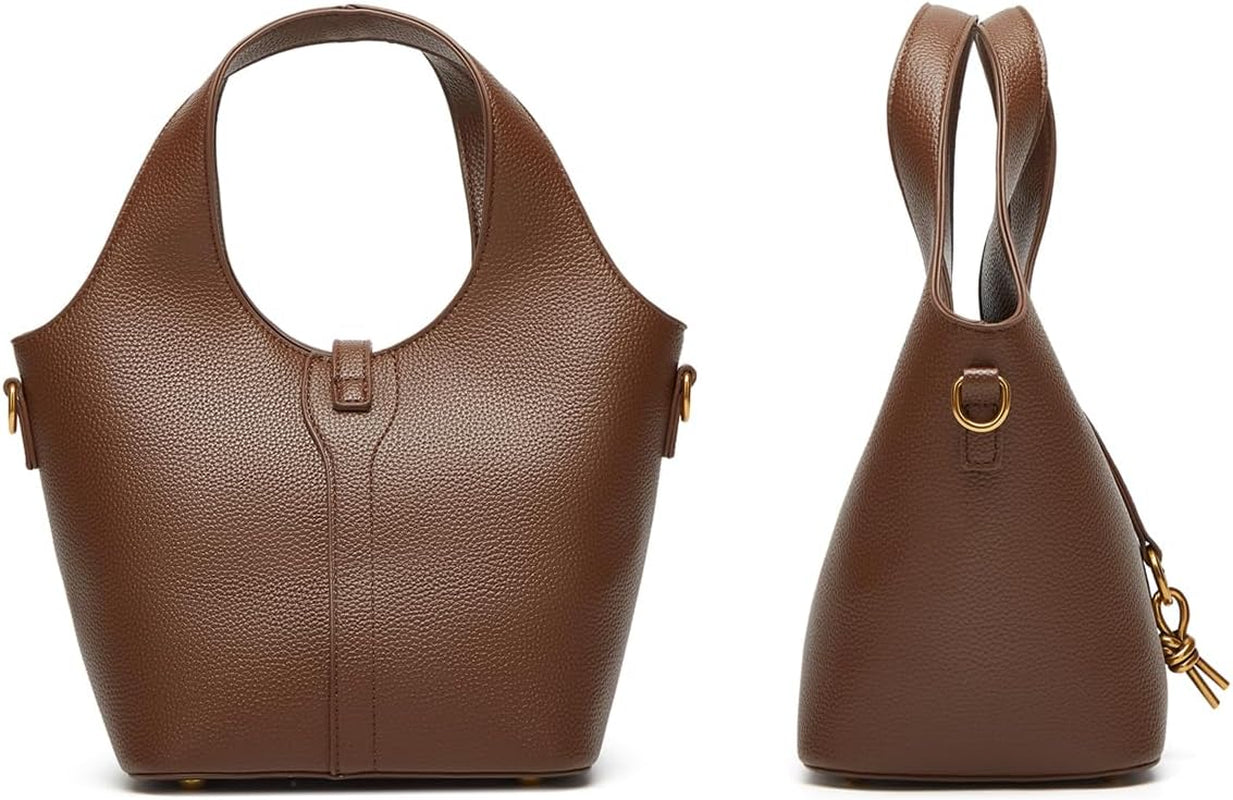 Women Bucket Bag PU Leather Hobo Bag