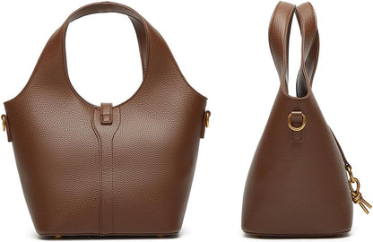 Women Bucket Bag PU Leather Hobo Bag