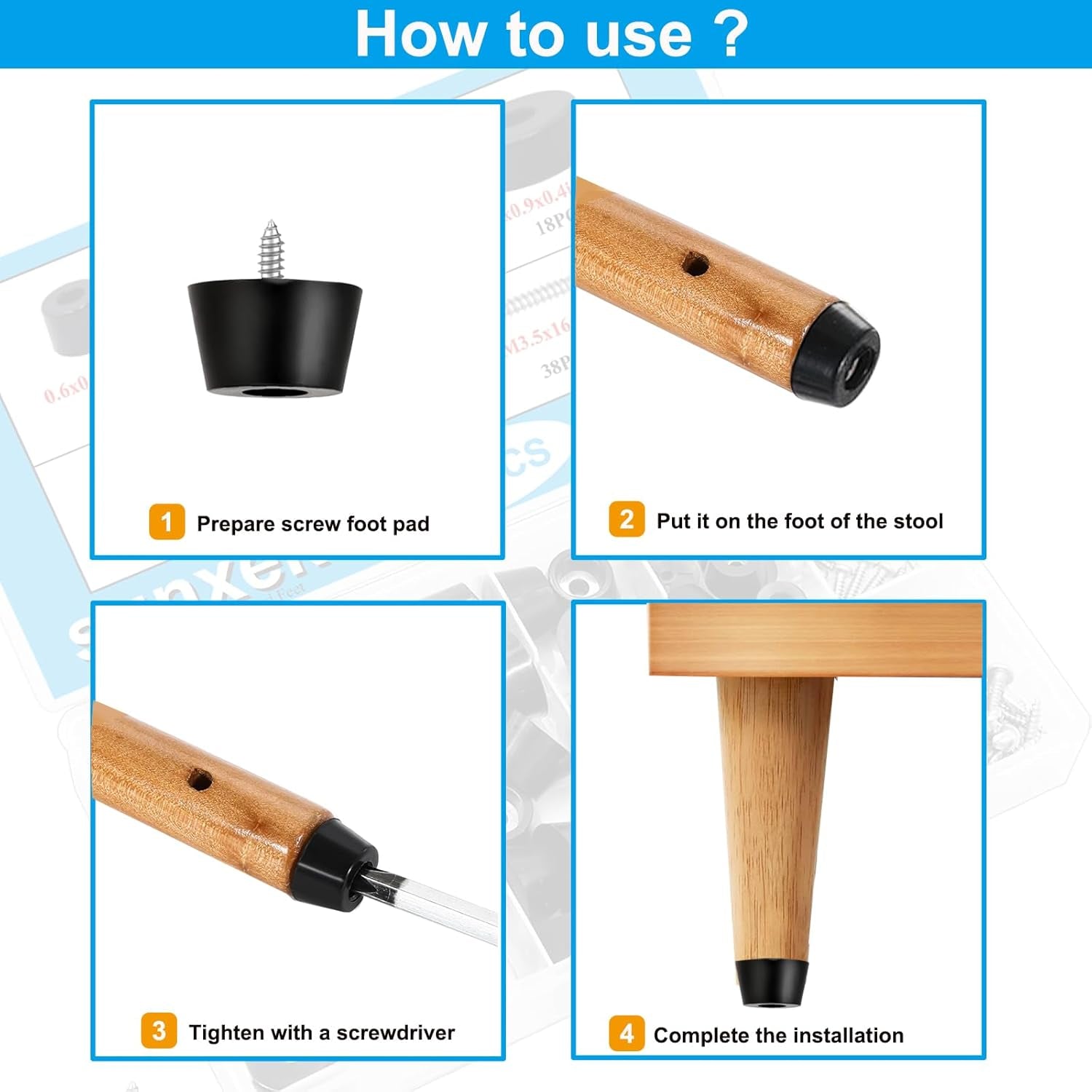 124Pcs Rubber Feet for Cutting Board