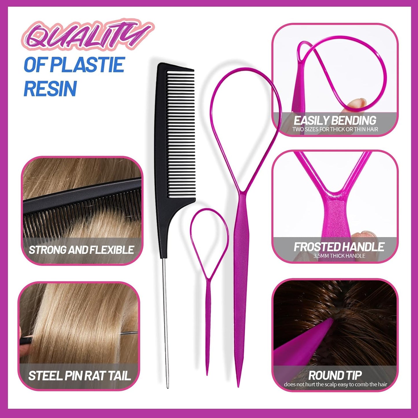 Elastic Hair Ties, Hair Accessories for Girls, Colorful Baby Elastic Hair Bands Set Rubber Bands for Hair with Hair Clips