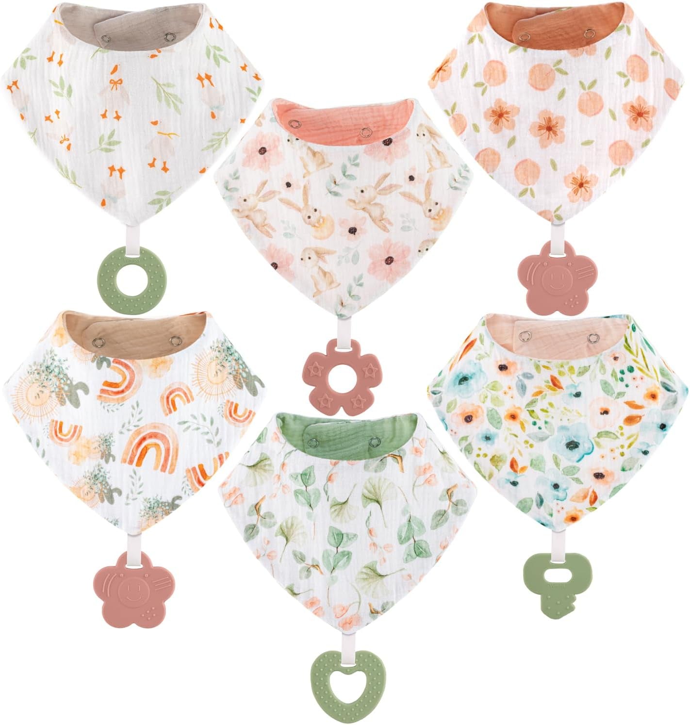 Baby Bandana Drool Bibs 6-Pack Teething