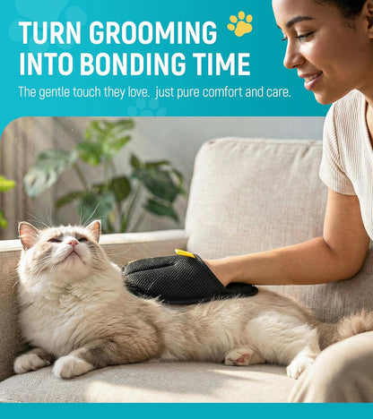 Pet Hair Removal Glove for Dogs & Cats 