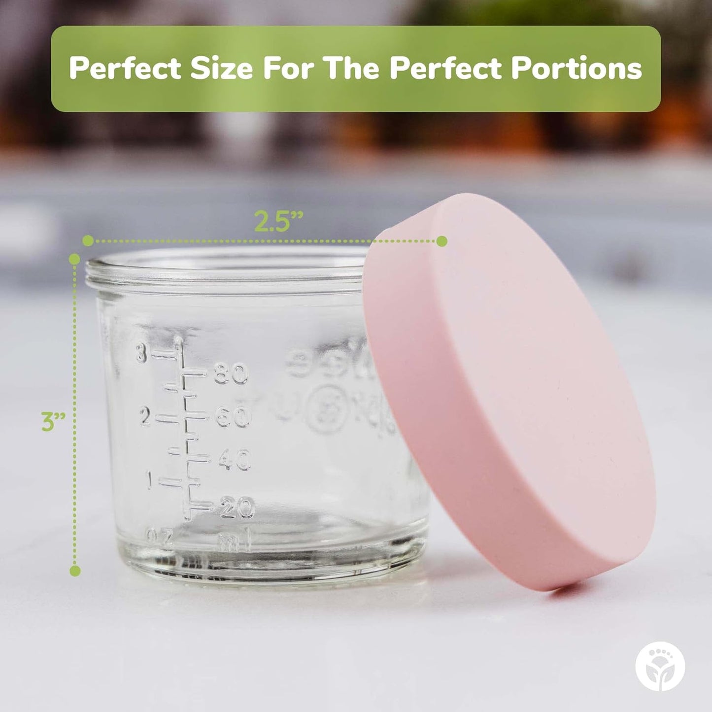 Glass Baby Food Storage Jars W/Silicone