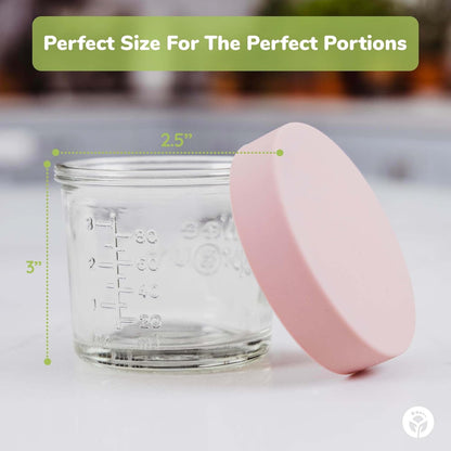 Glass Baby Food Storage Jars W/Silicone