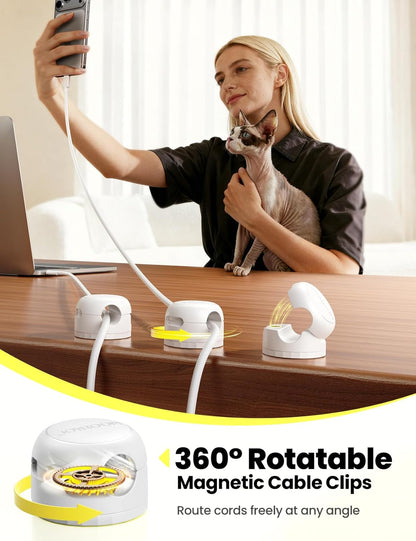 8-Pack  Magnetic Cable Clips Organizer