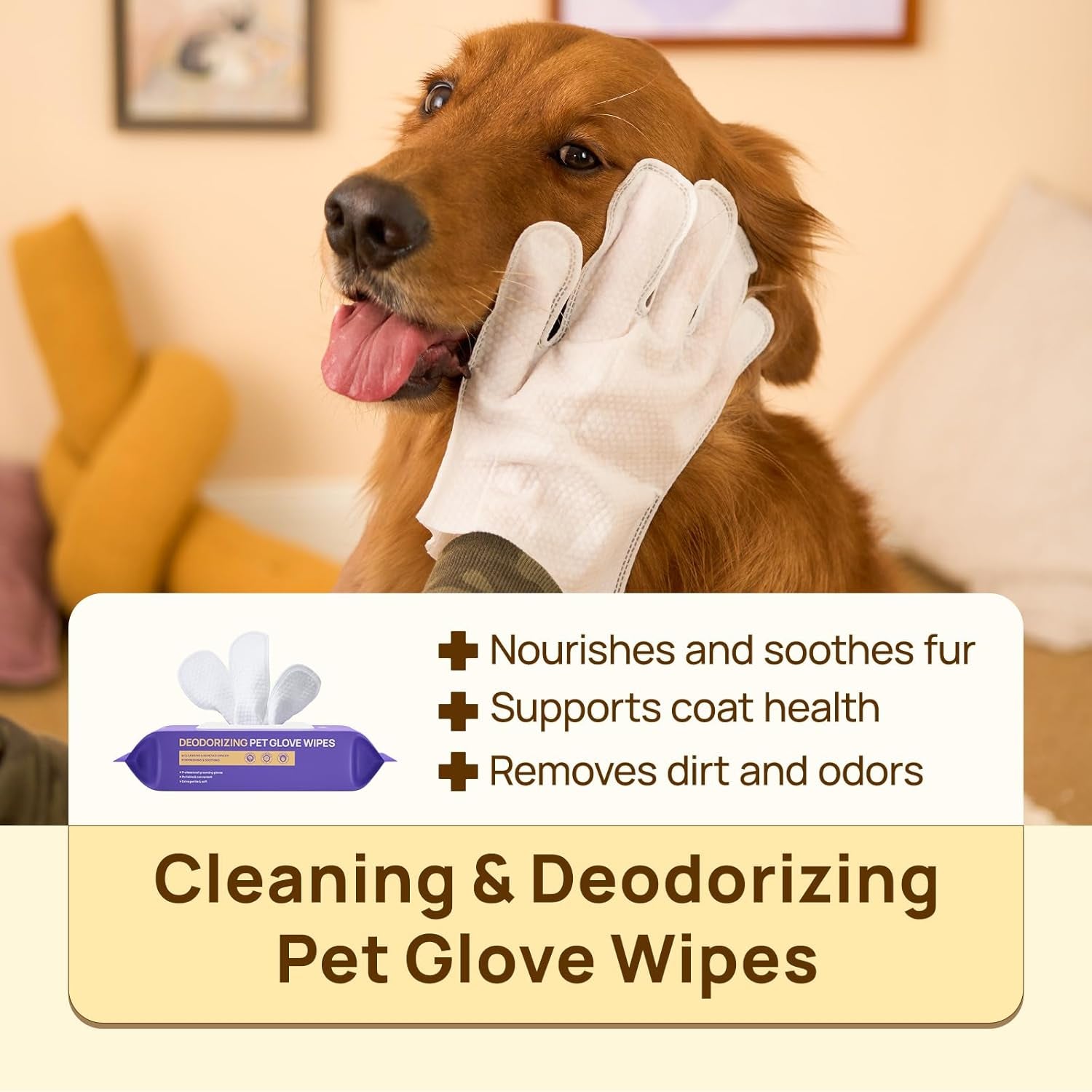 Cleaning Deodorizing Glove Wipes for Dog