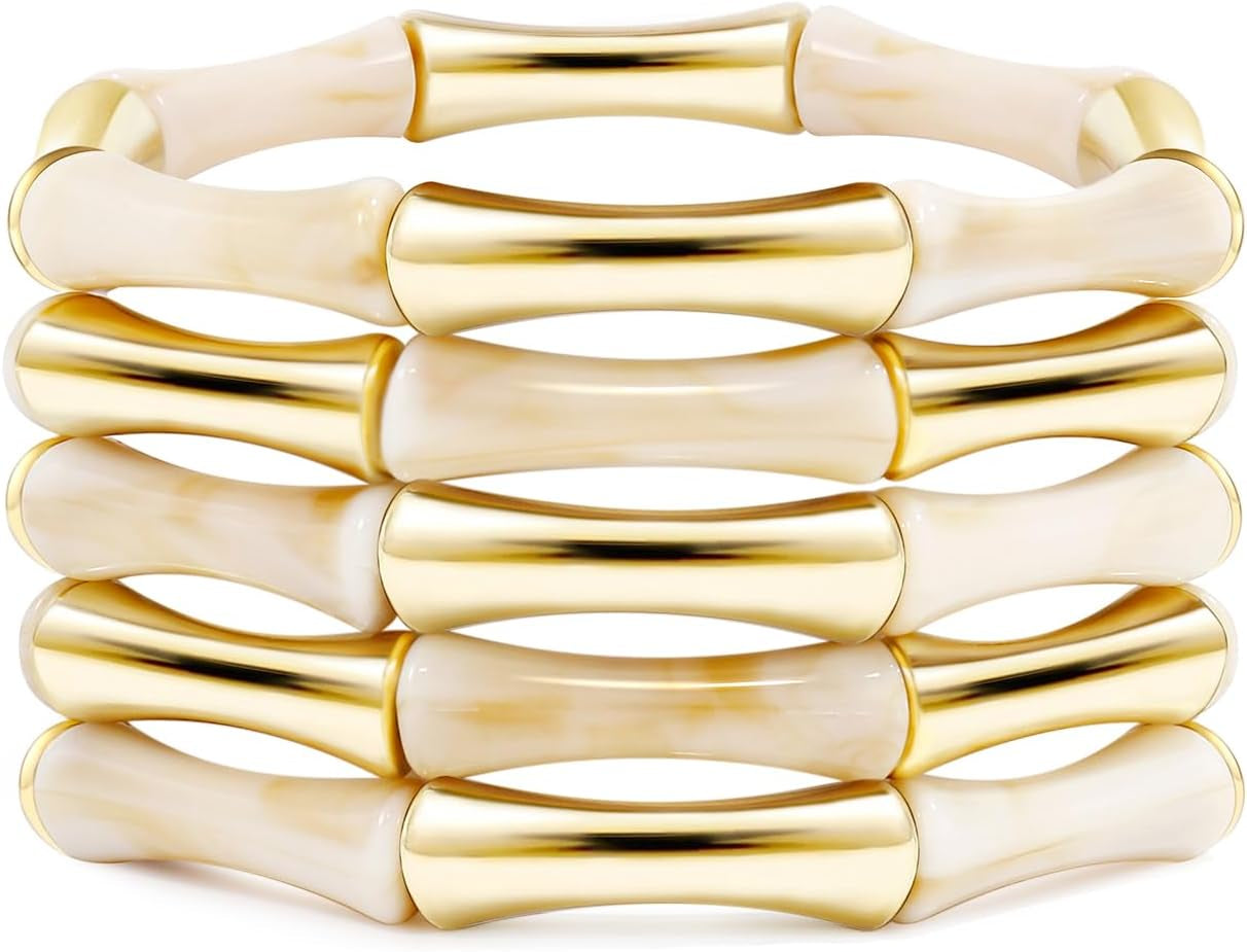 Gold Tube Bangle Bracelets for Women 