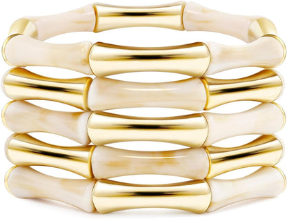 Gold Tube Bangle Bracelets for Women 
