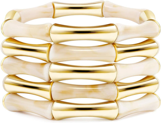 Gold Tube Bangle Bracelets for Women 