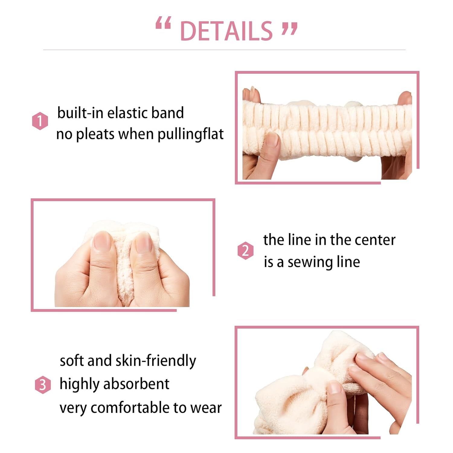 7 Pcs Spa Set Facial Headband ,Wristband