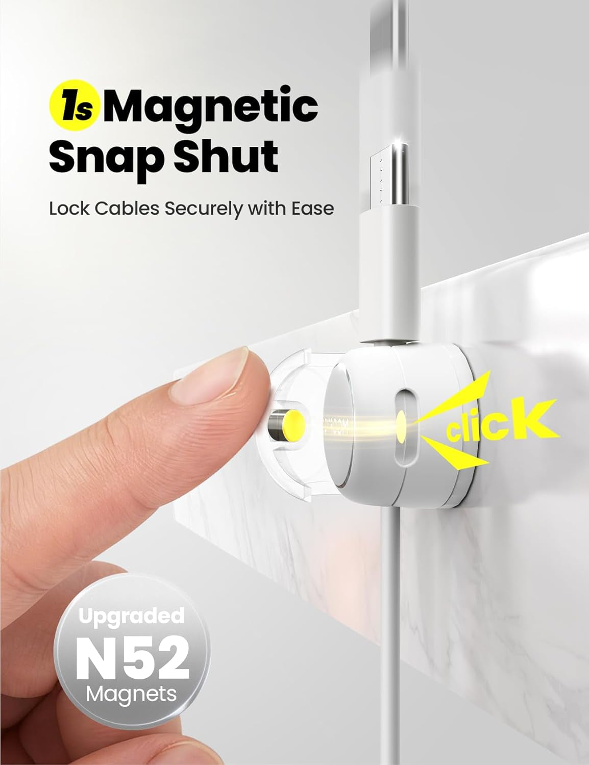 8-Pack  Magnetic Cable Clips Organizer
