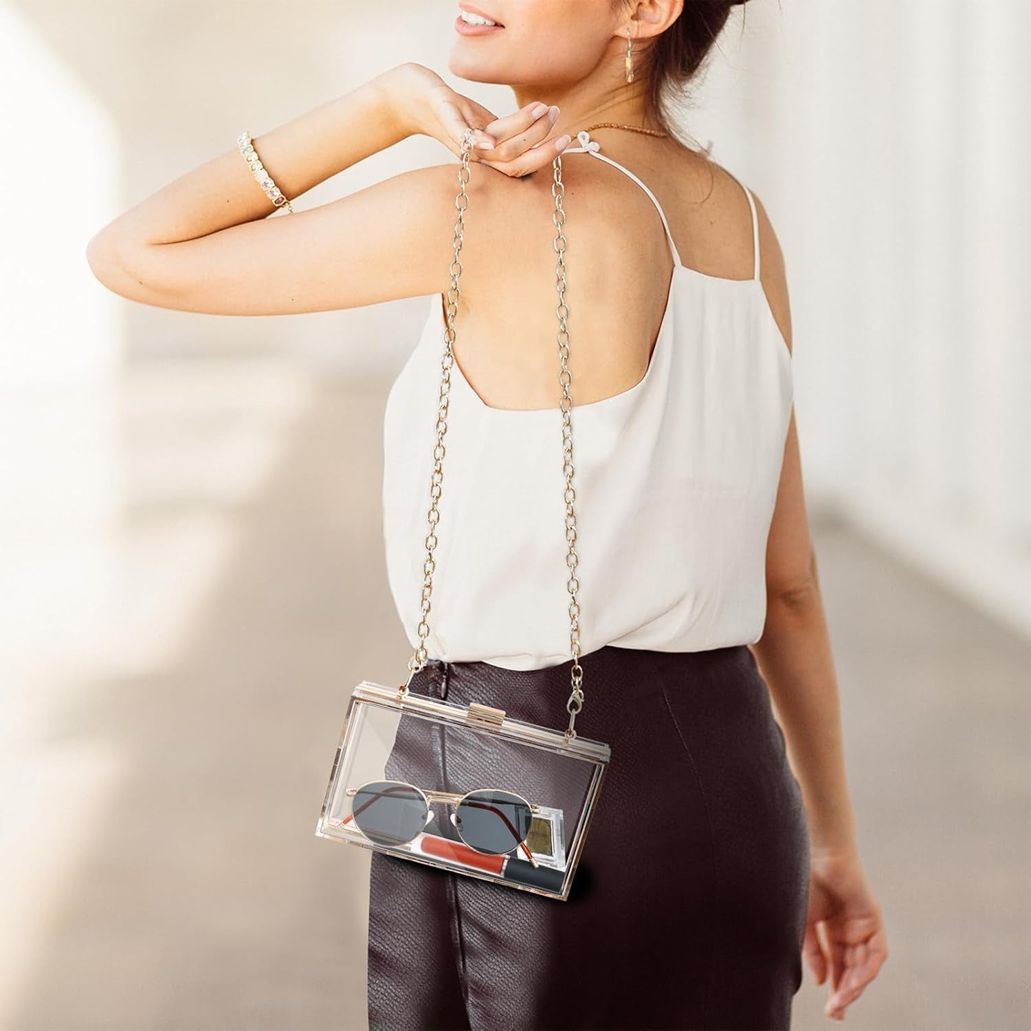 Clear Acrylic Crossbody Purse - Stadium