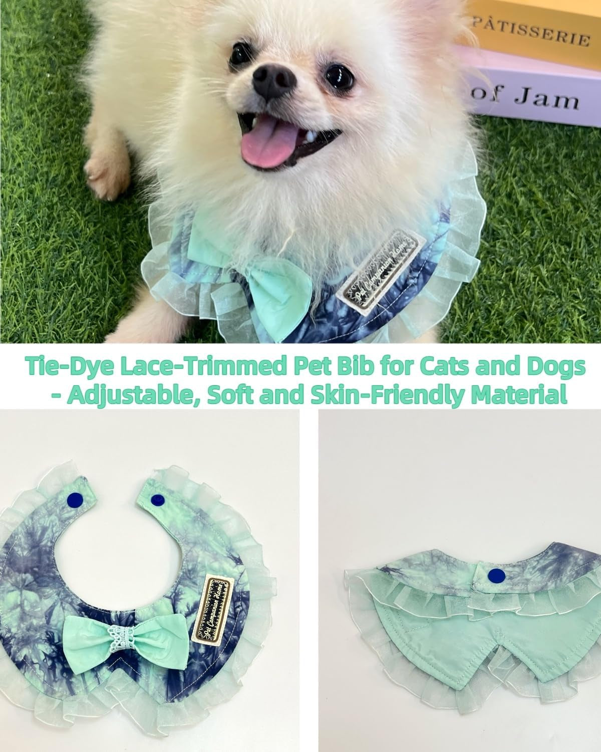 Adorable Tie-Dye Bib with Lace Trim