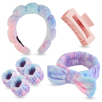 7 Pcs Spa Set Facial Headband ,Wristband