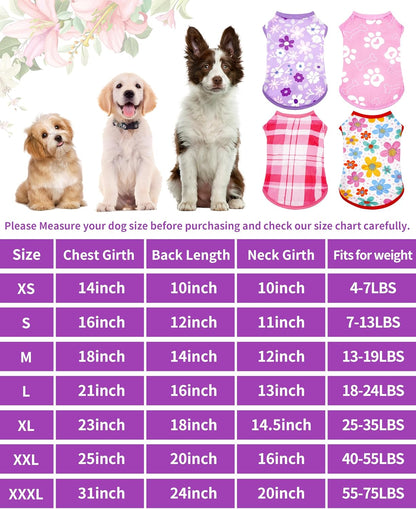 4 Pack Summer Dog Shirts Small Doggies