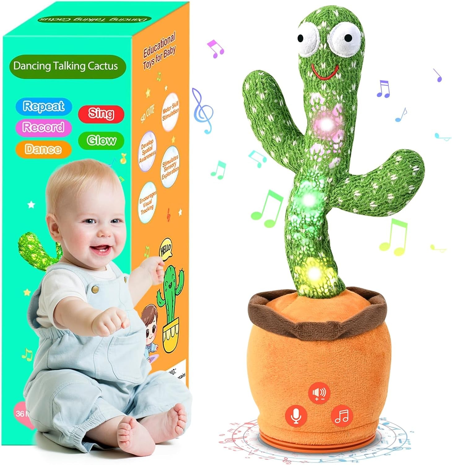 Dancing Talking Cactus Baby Toys 0-18