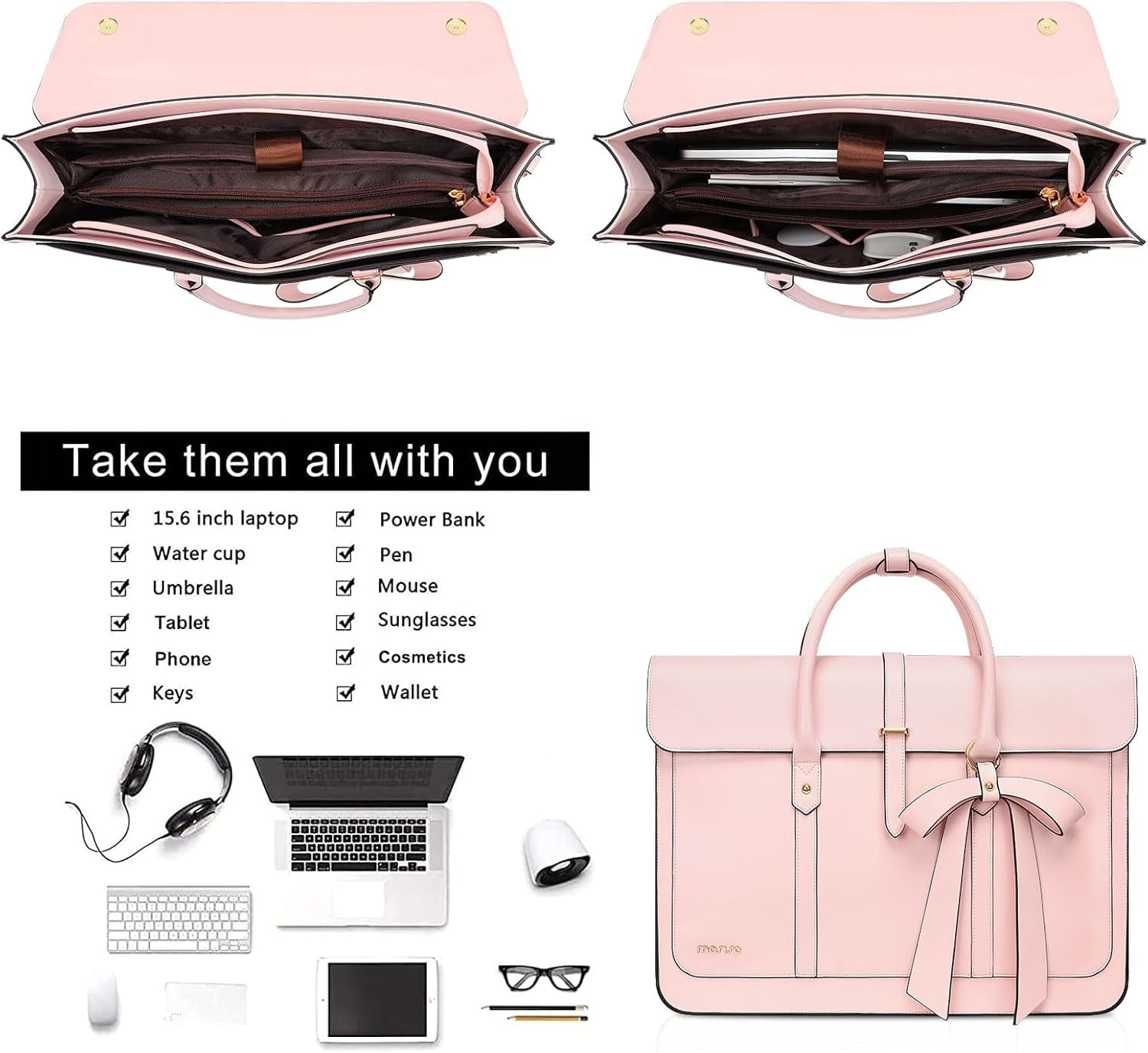 Laptop Bag for Women, 15-15.6 Inch PU 