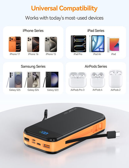 Portable Charger Power Bank Built-In