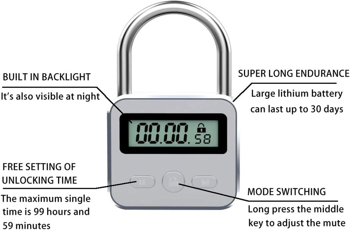 Metal Timer Lock, LCD Display
