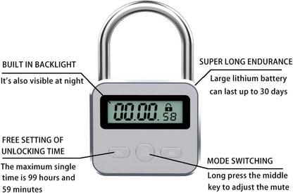 Metal Timer Lock, LCD Display