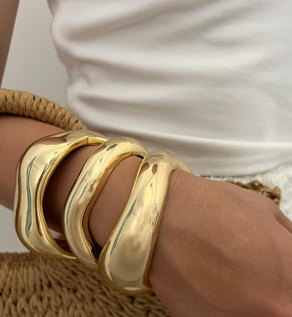 Chunky Gold Bangle Bracelets for Women