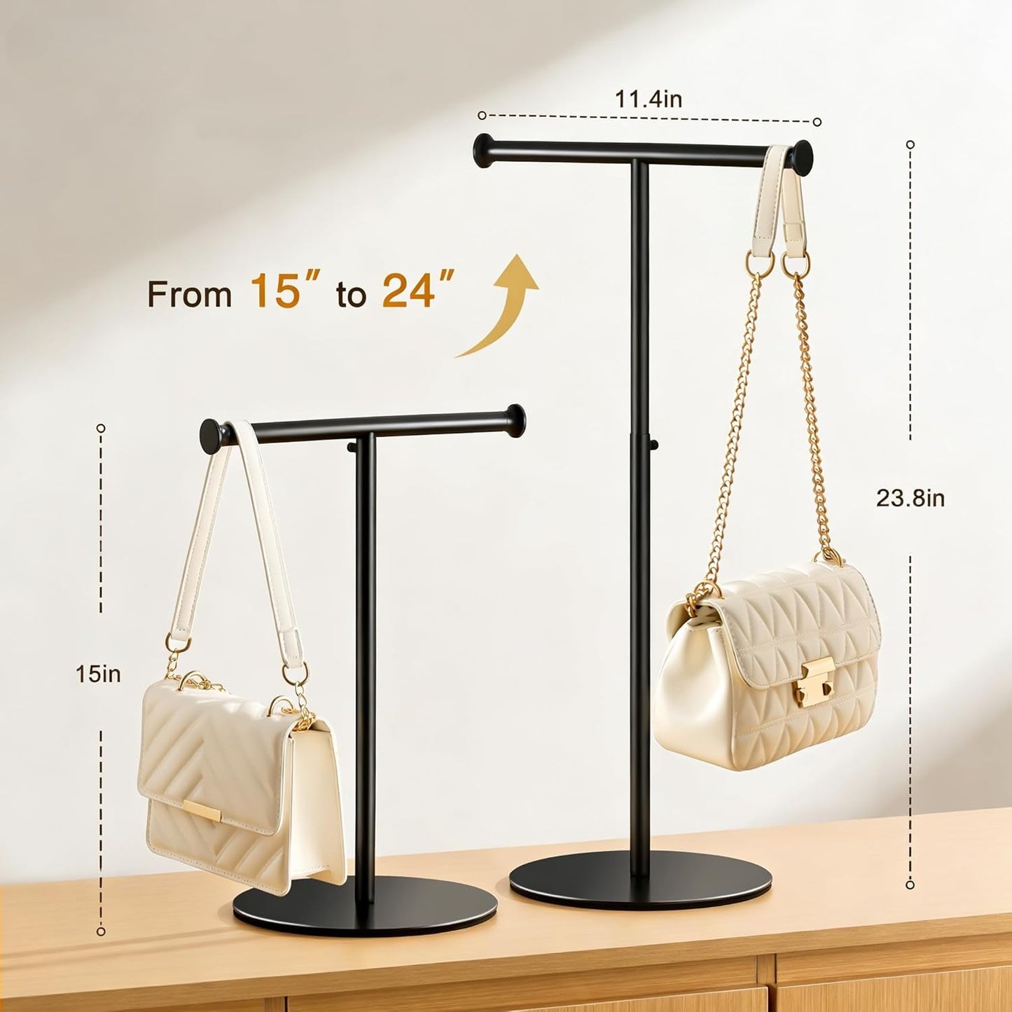 T Bar Purse Display Stand Tabletop