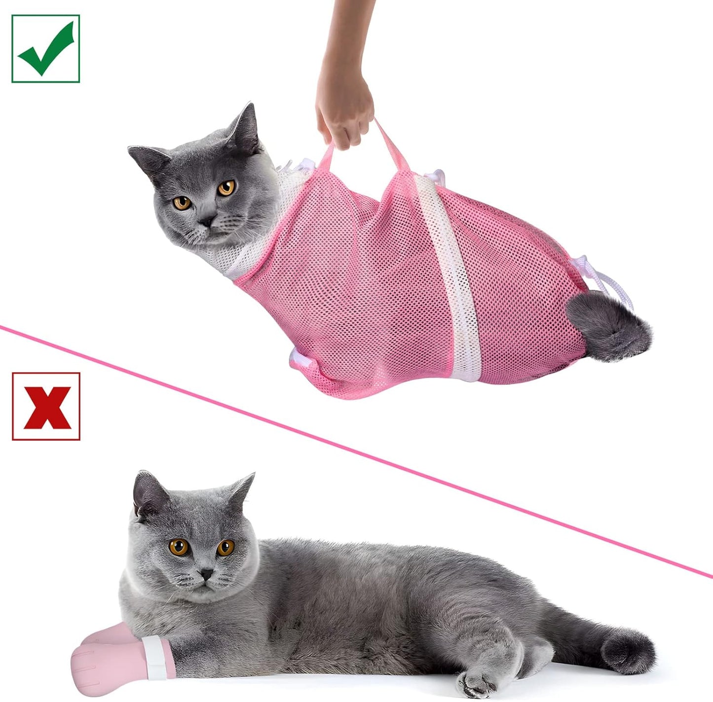 Cat Washing Bag 10 PCS Set, Adjustable