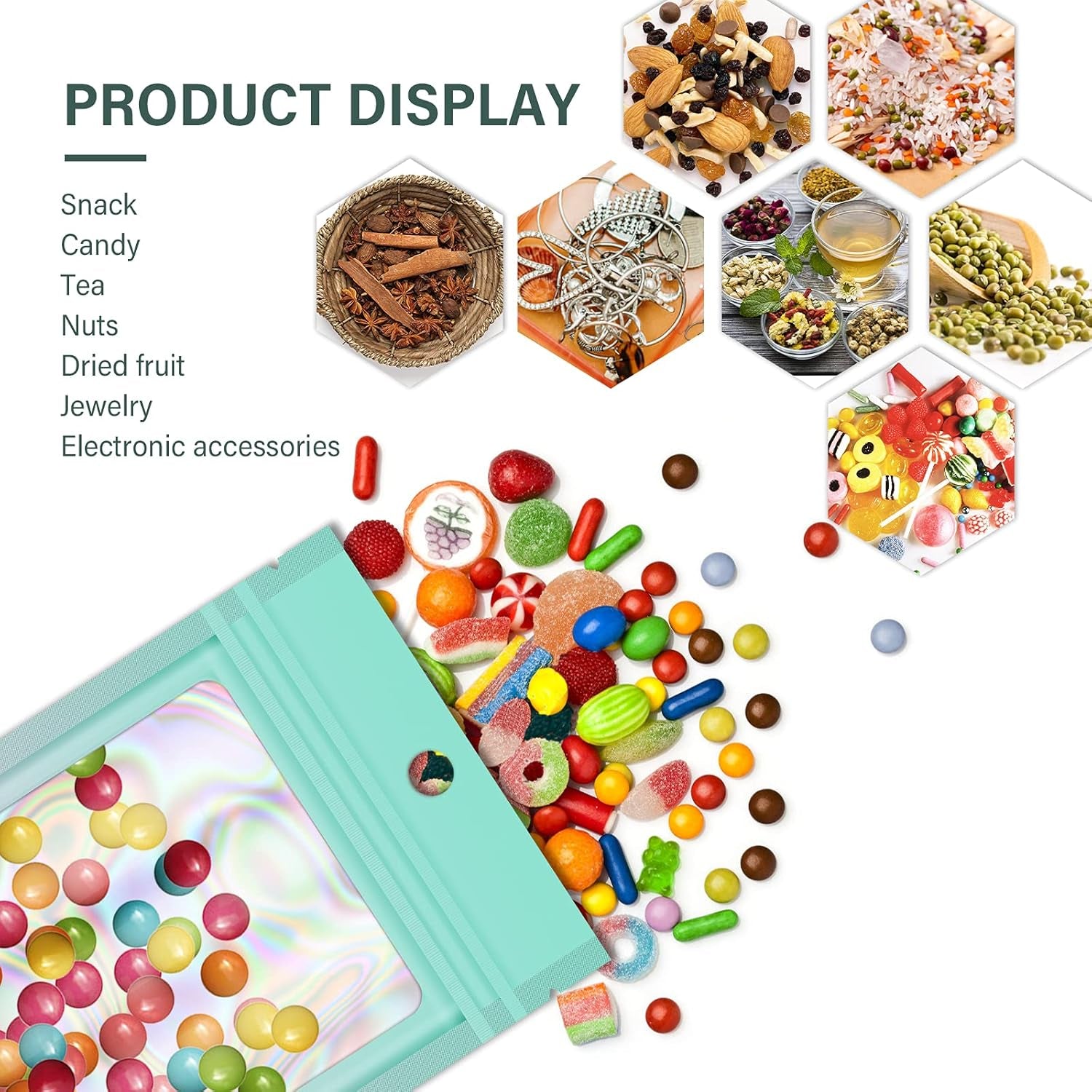100 Holographic Gradient Mylar Bags