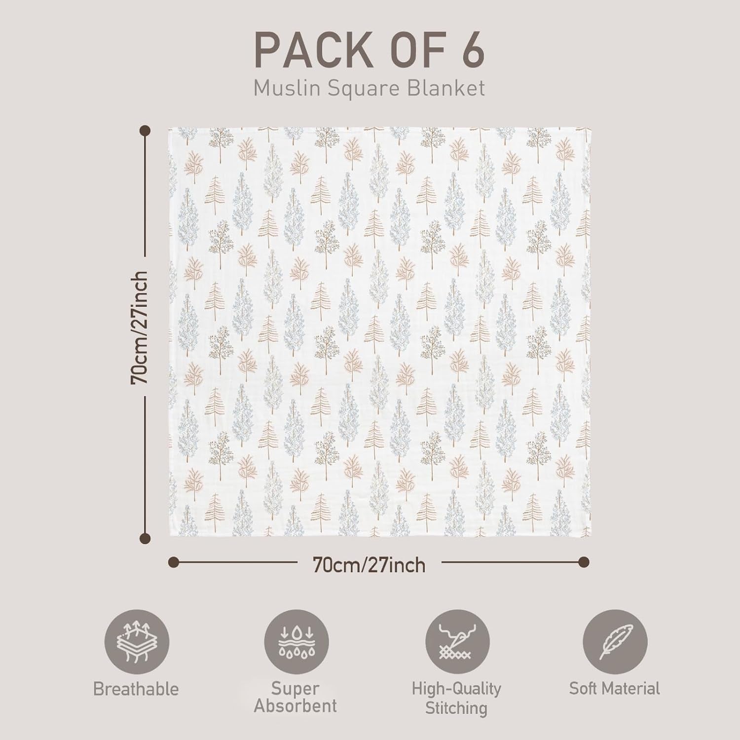 Receiving Blanket Boy Cotton Muslin 