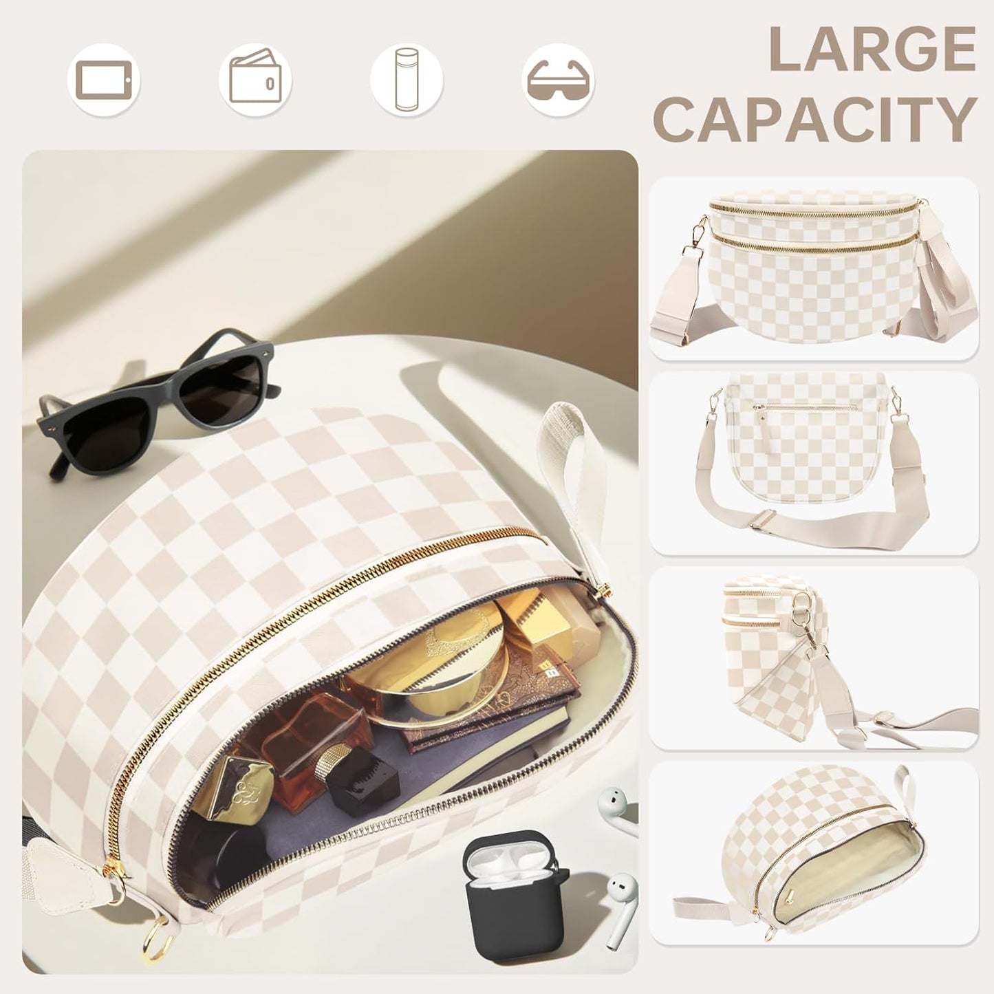 Cross Body Bag for Women Checkered